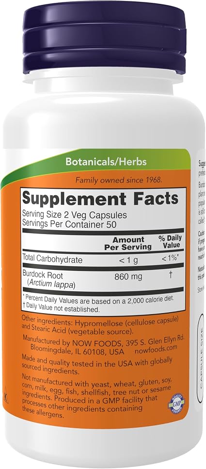 Now Burdock Root 100 veg cap