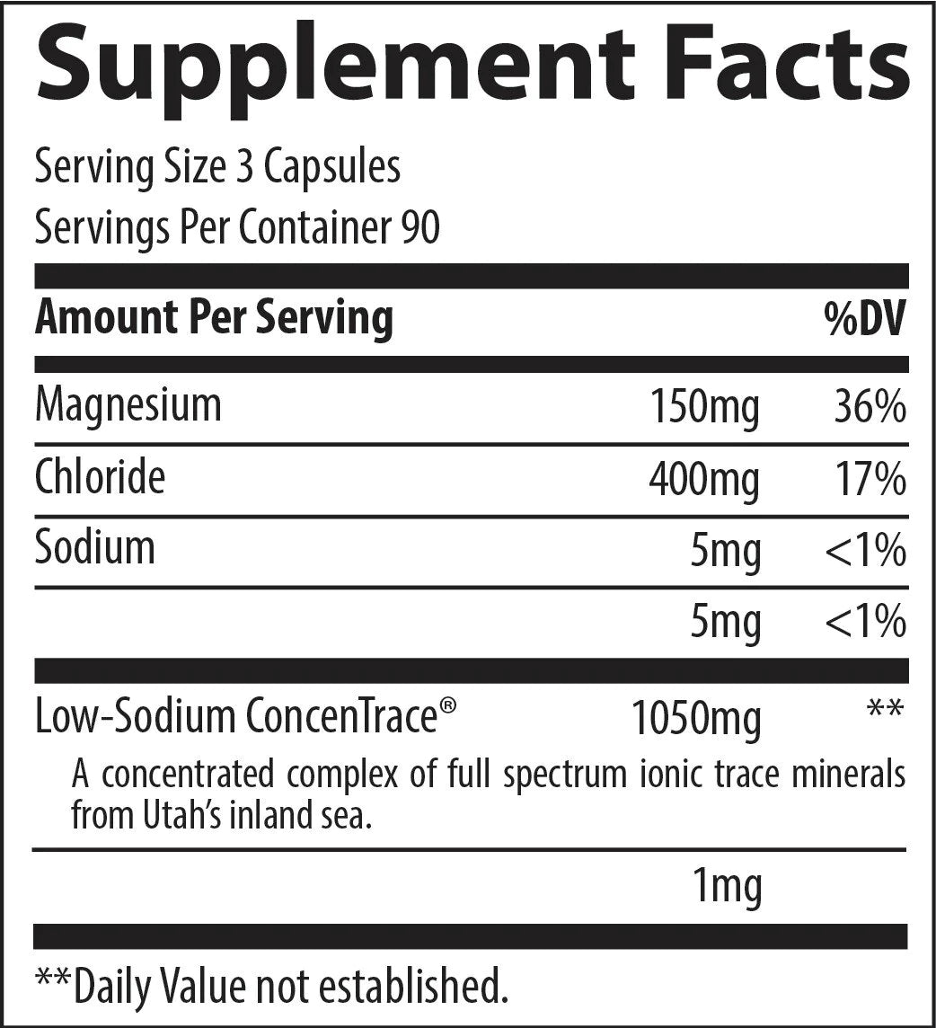 Trace Minerals Concentrate Capsules Daily Magnesium 90 Capsules