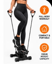 Mini Stepper with Resistance Bands - 330lb weight capacity
