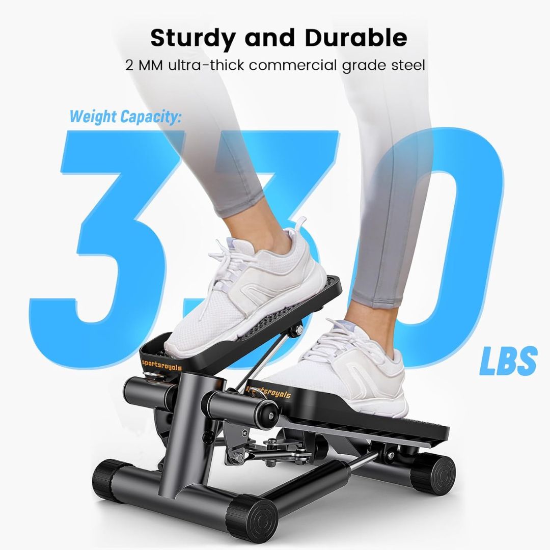 Mini Stepper with Resistance Bands - 330lb weight capacity