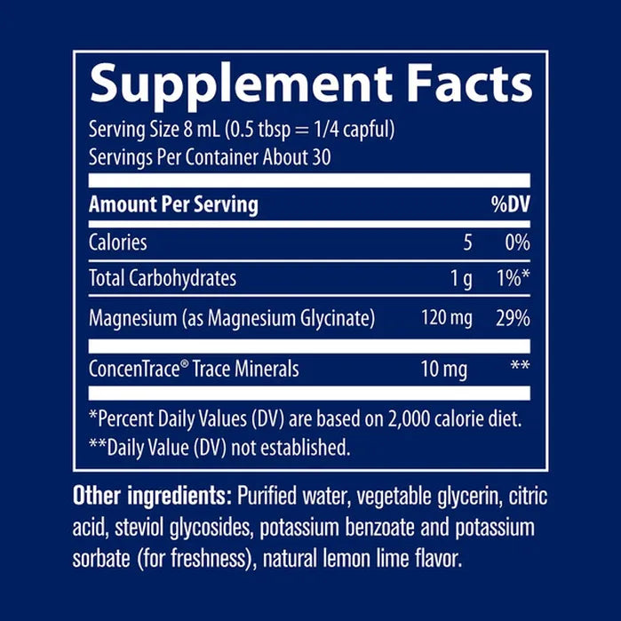 Trace Minerals Magnesium Glycinate Liquid Lemon Lime 8oz