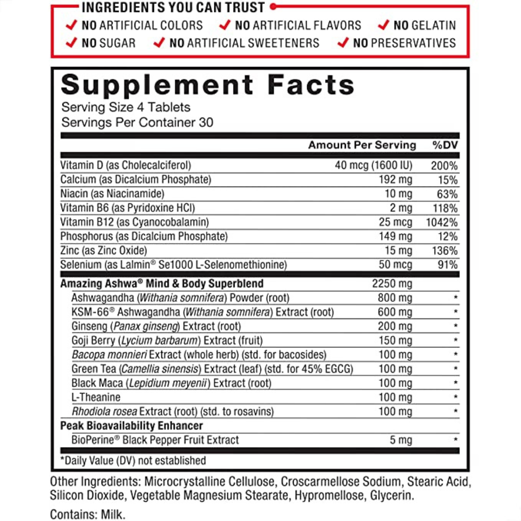 Amazing Ashwa 120ct - Ashwagandha supplement