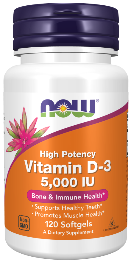 NOW Vitamin D3 softgels 5000iu 240ct