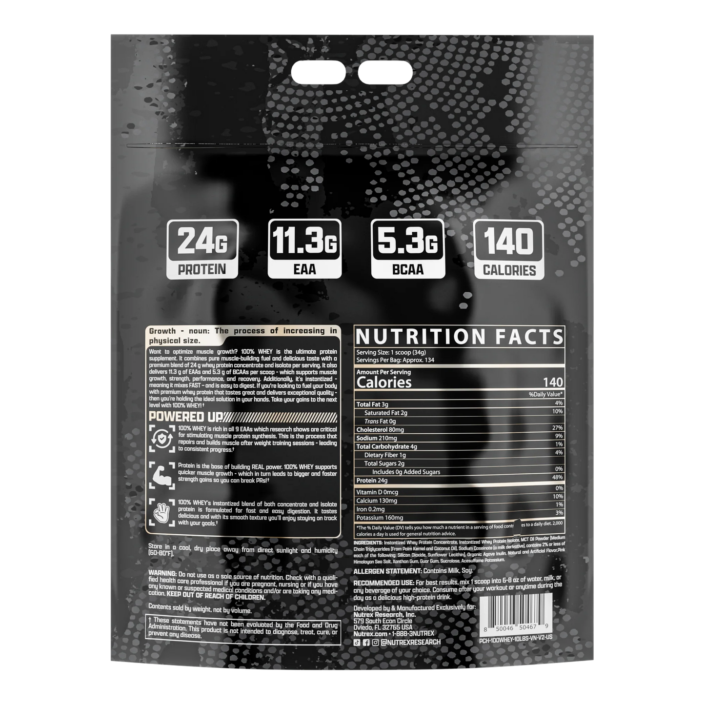 Nutrex 100% Whey Protein 10lb