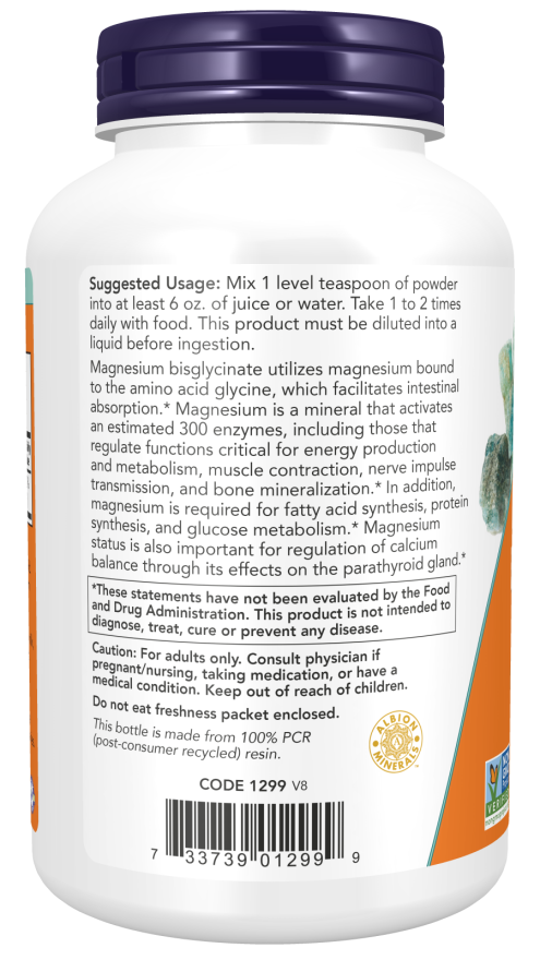 Now Magnesium Bisglycinate Powder 8oz - 91 servings