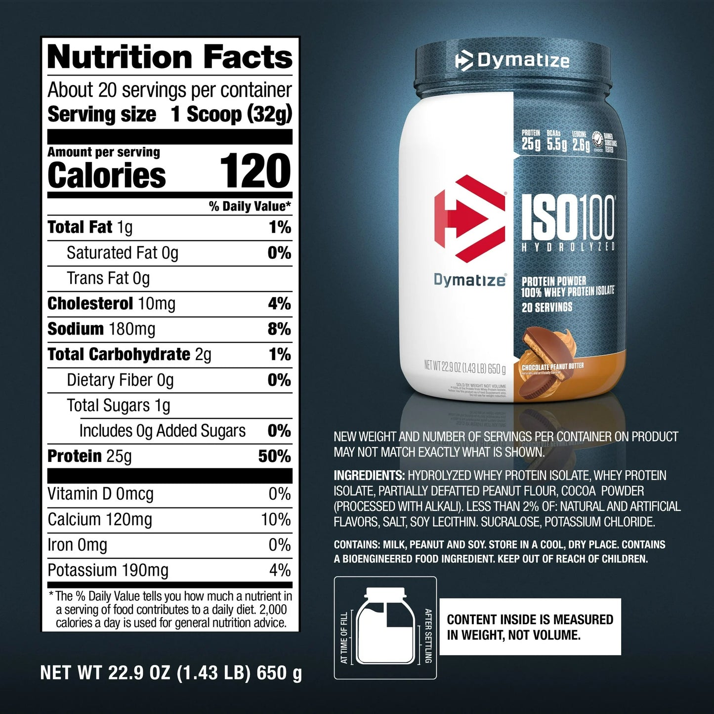 Dymatize ISO 100 Hydrolyzed Protein Powder 3lb