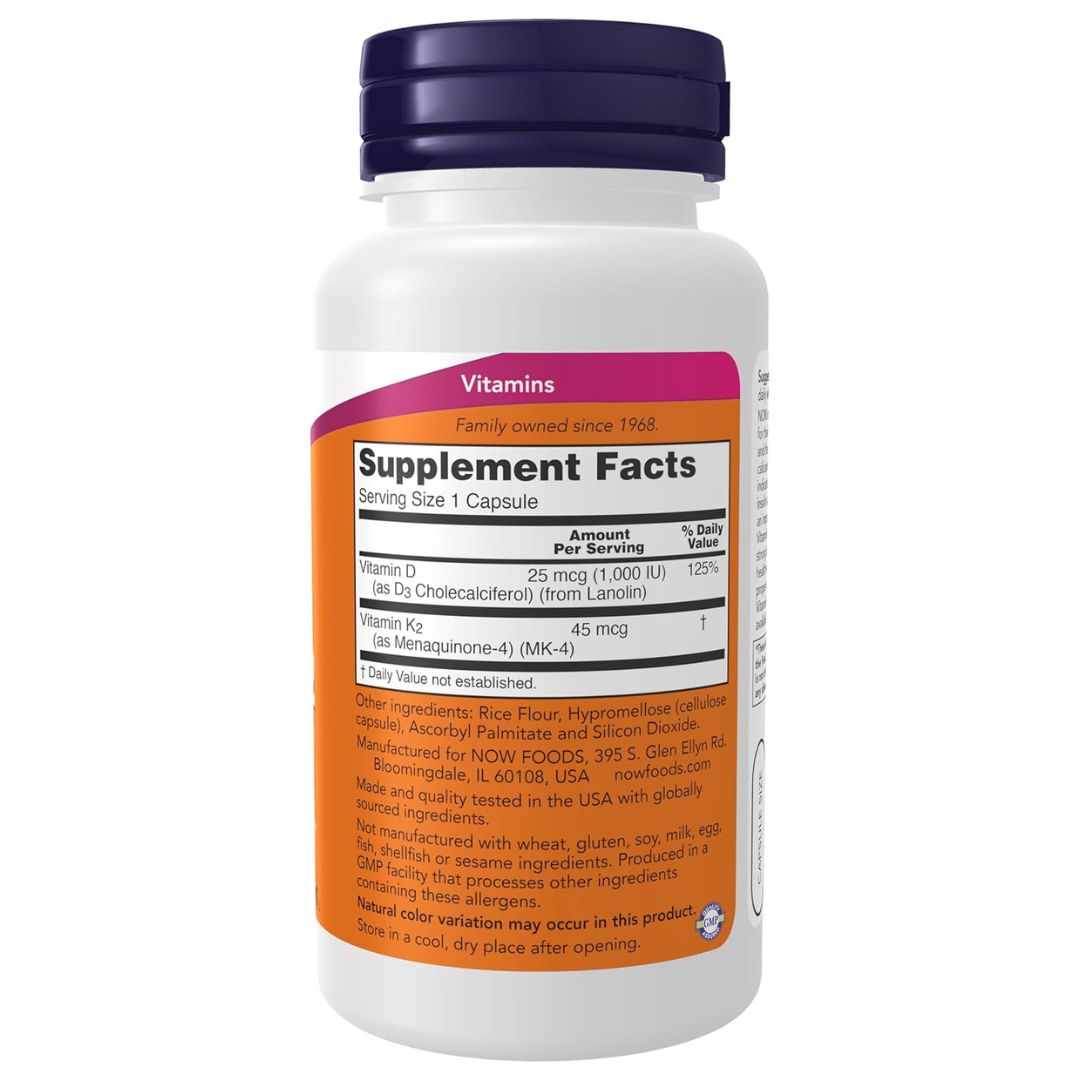 NOW Vitamin D-3 & K-2