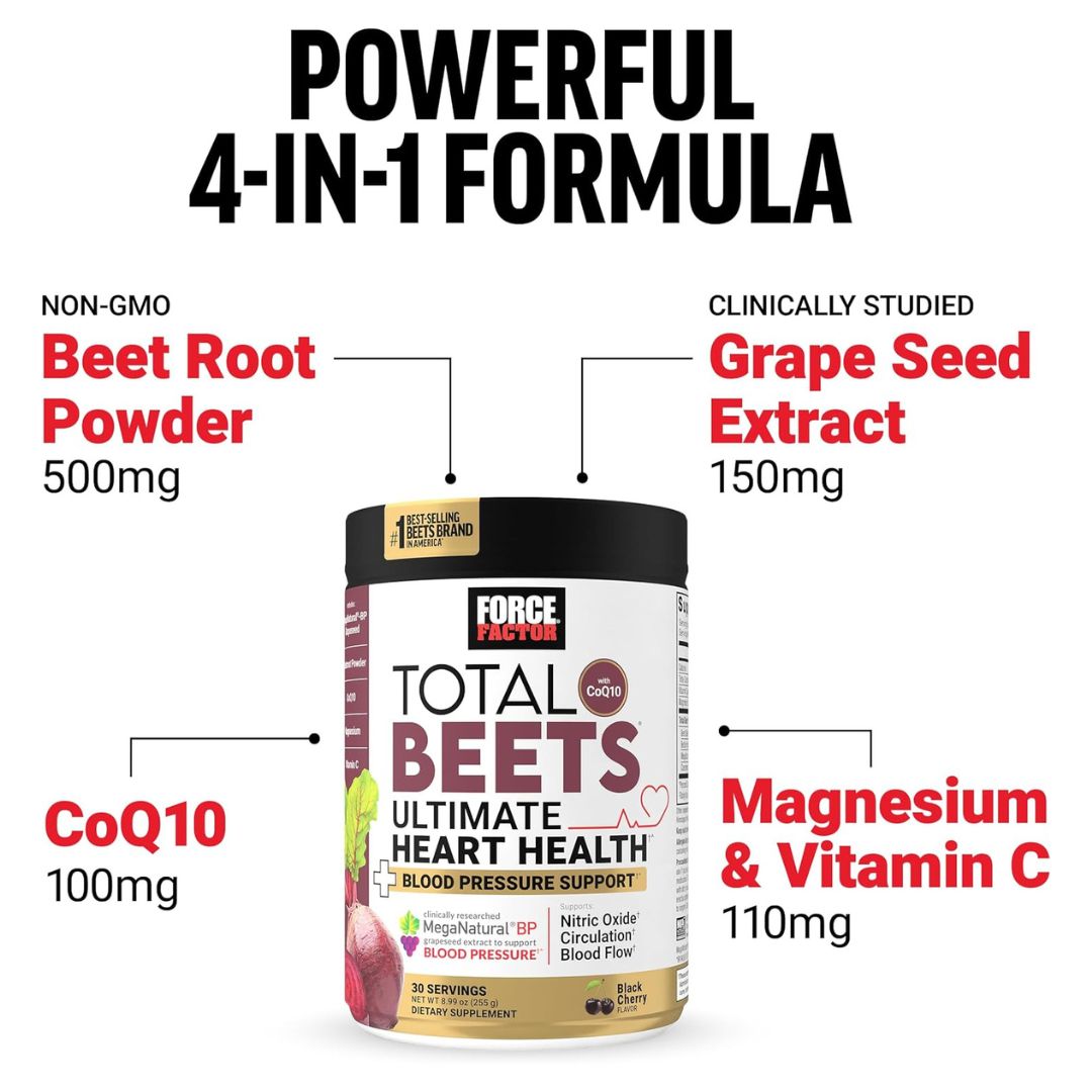 Force Factor Total Beets Ultimate Heart Health Powder 30sv