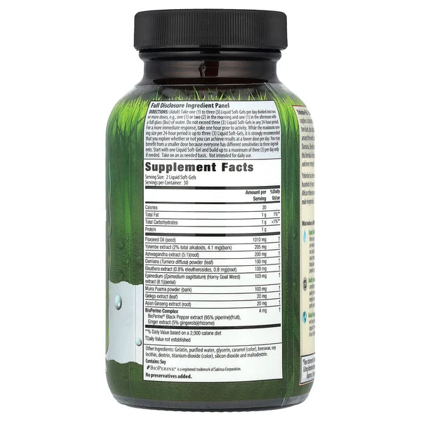 Irwin Naturals Advanced Yohimbe Plus Dietary Supplement 100 Liquid Gel Caps