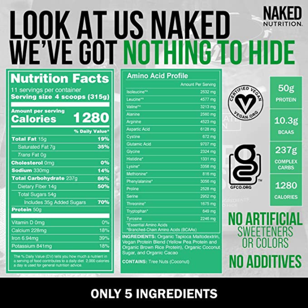 Naked Mass - Vegan Weight Gainer 8lb
