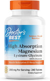Doctor's Best High Absorption Magnesium -Lysinate Glycinate capsules 240ct