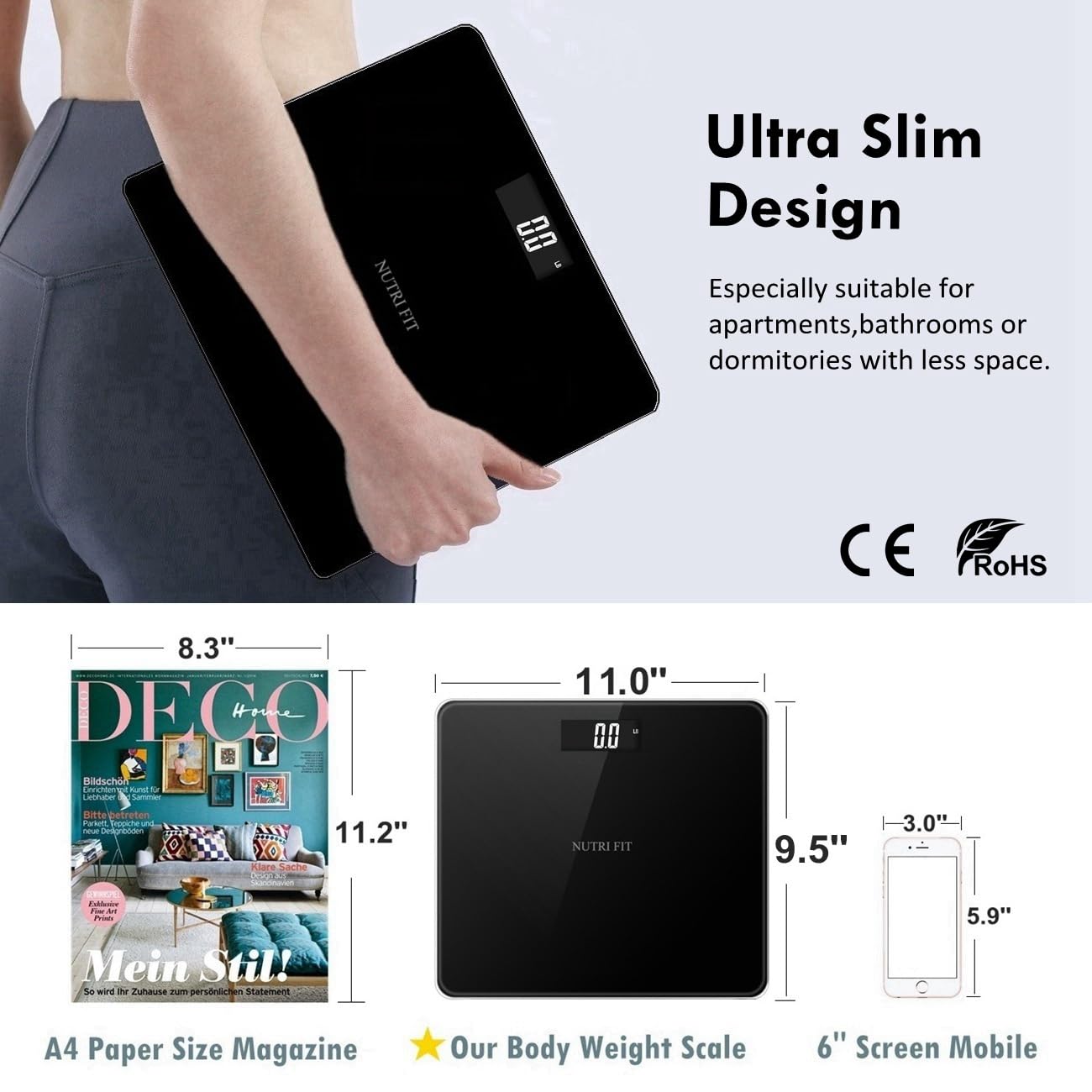Nutri Fit Digital Bathroom Scale Model EB9650H 330lb capacity