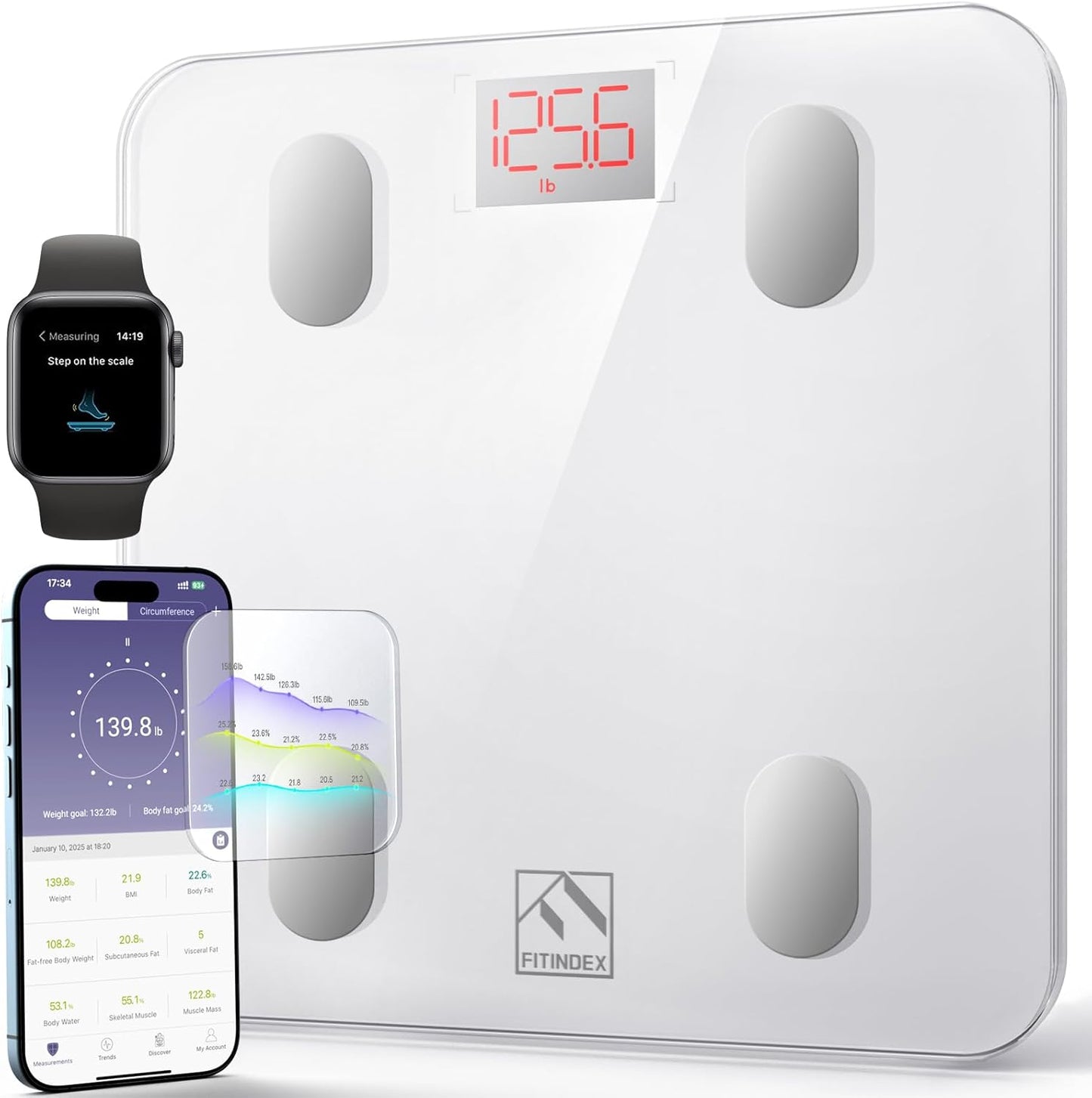 FITINDEX Digital Bathroom Scale