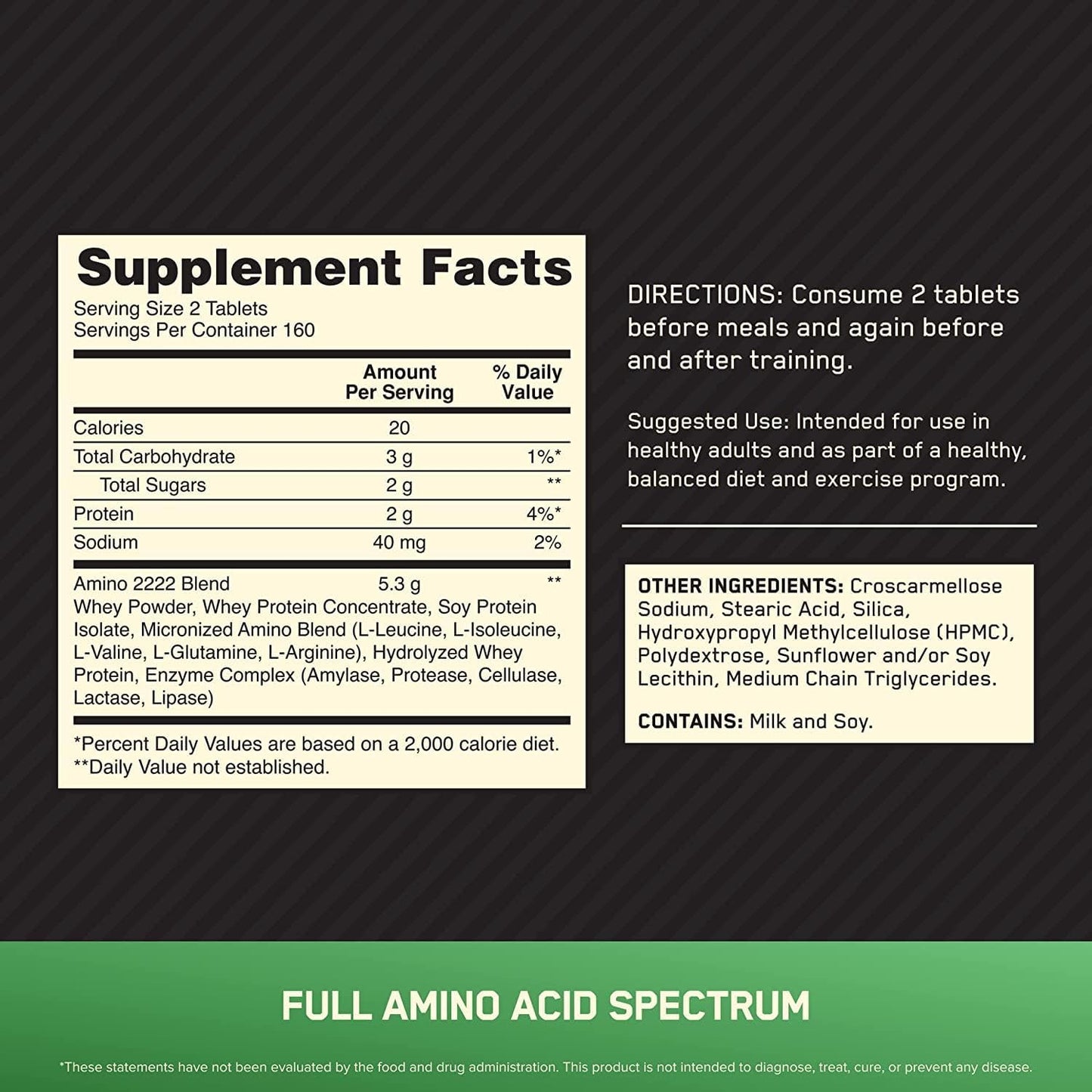 ON Superior Amino Tablets 320 caps