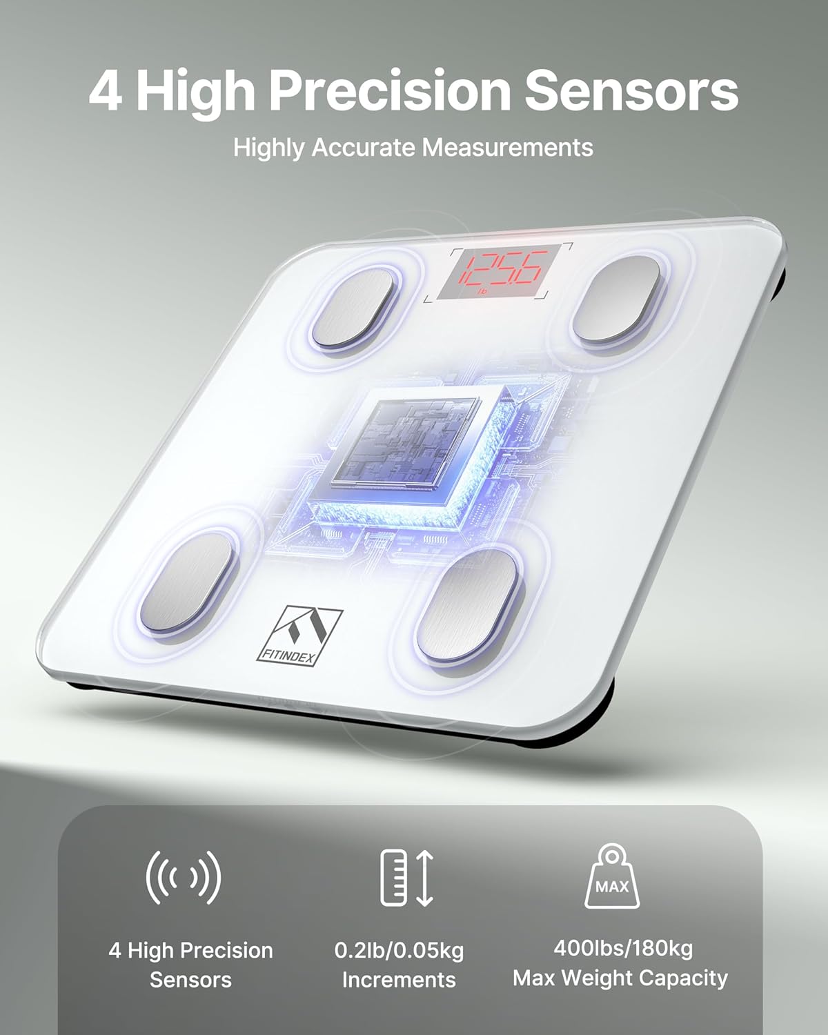 FITINDEX Digital Bathroom Scale