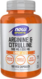 NOW Sports||Arginine & Citrulline|| Amino Acids||120  Veg Capsules