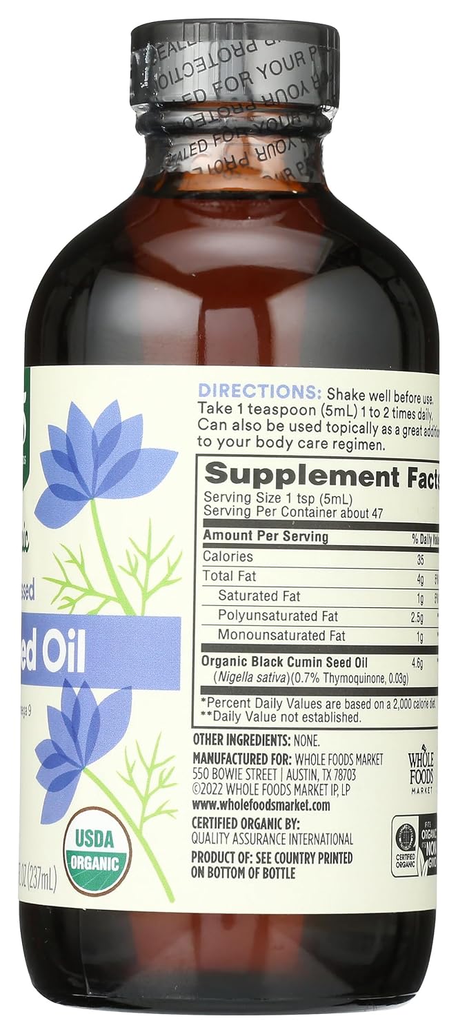 Whole Foods Organic Black Seed Oil 8fl oz