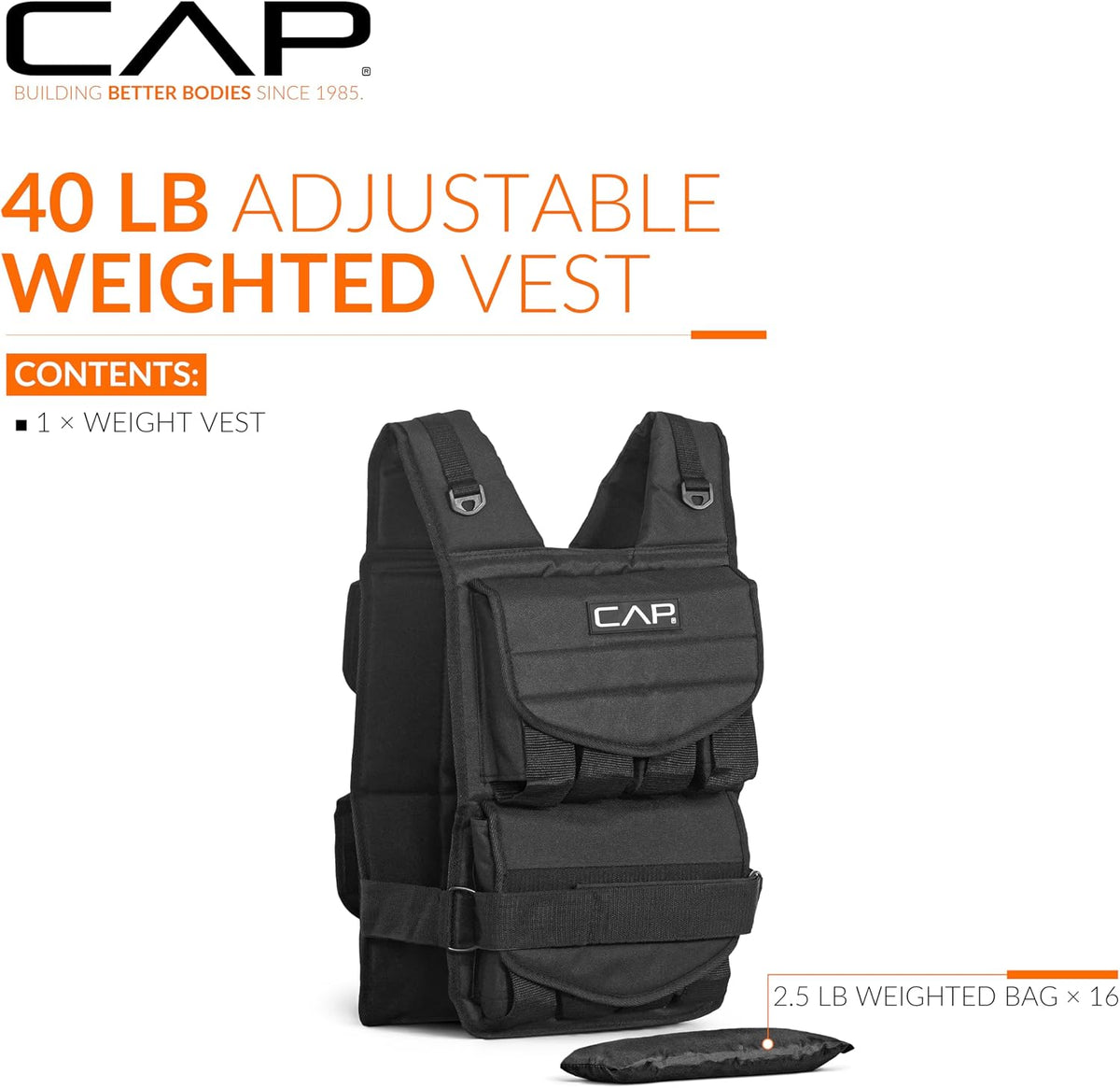 CAP Adjustable Weighted Vest 40lb