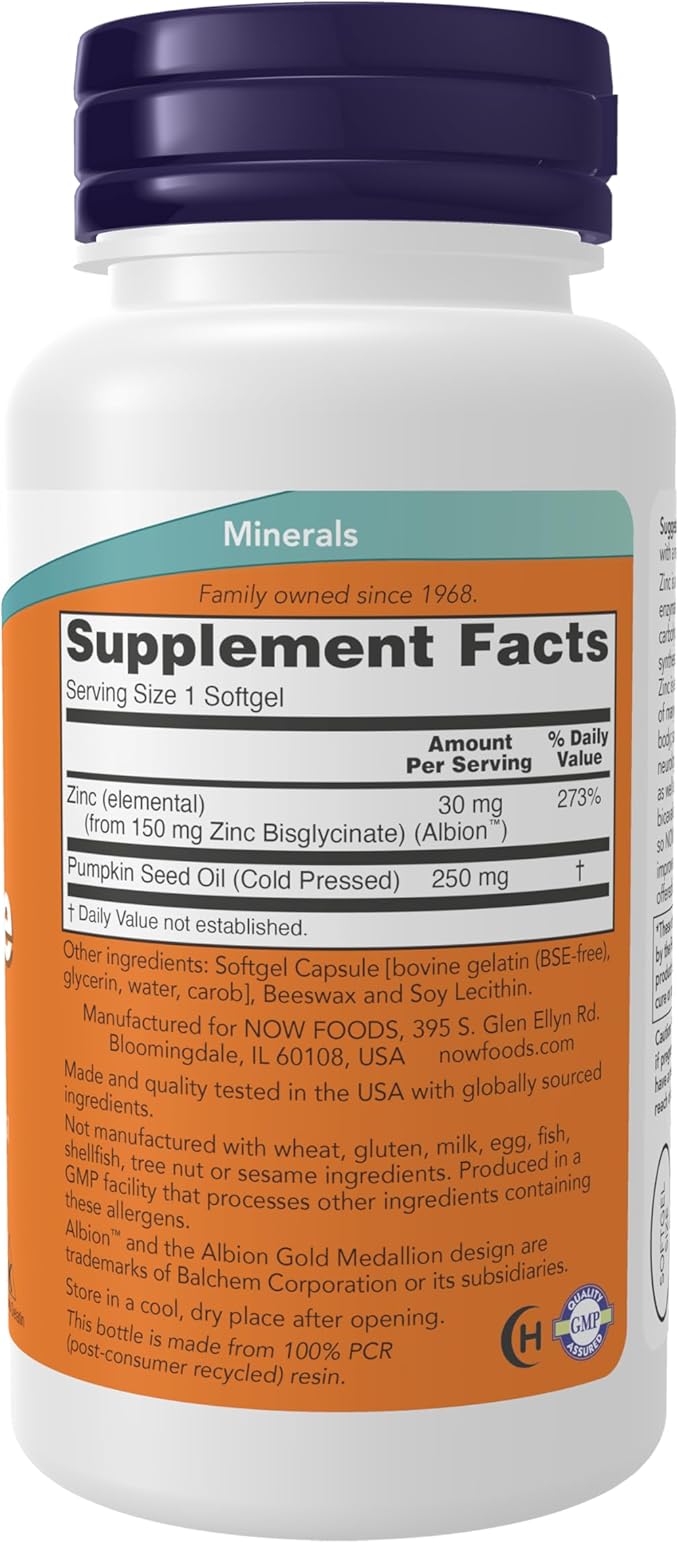 Now Zinc Glycinate 30mg-120softgels