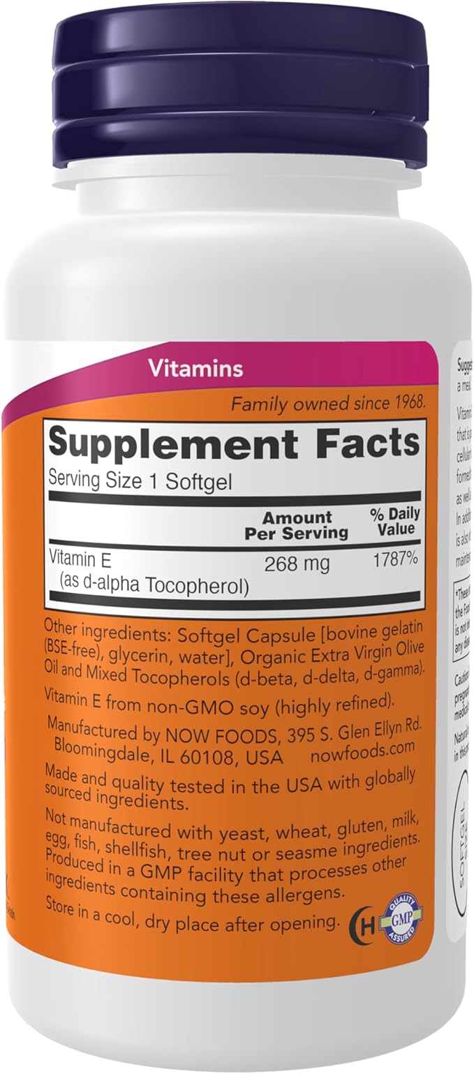 Now Vitamin E-400 w/Mixed Tocopherols- 100softgels