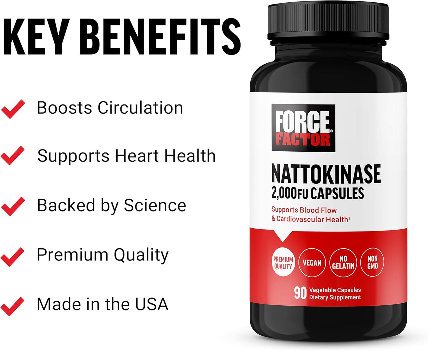 Force Factor Nattokinase 2000 FUs 90 Veg Caps