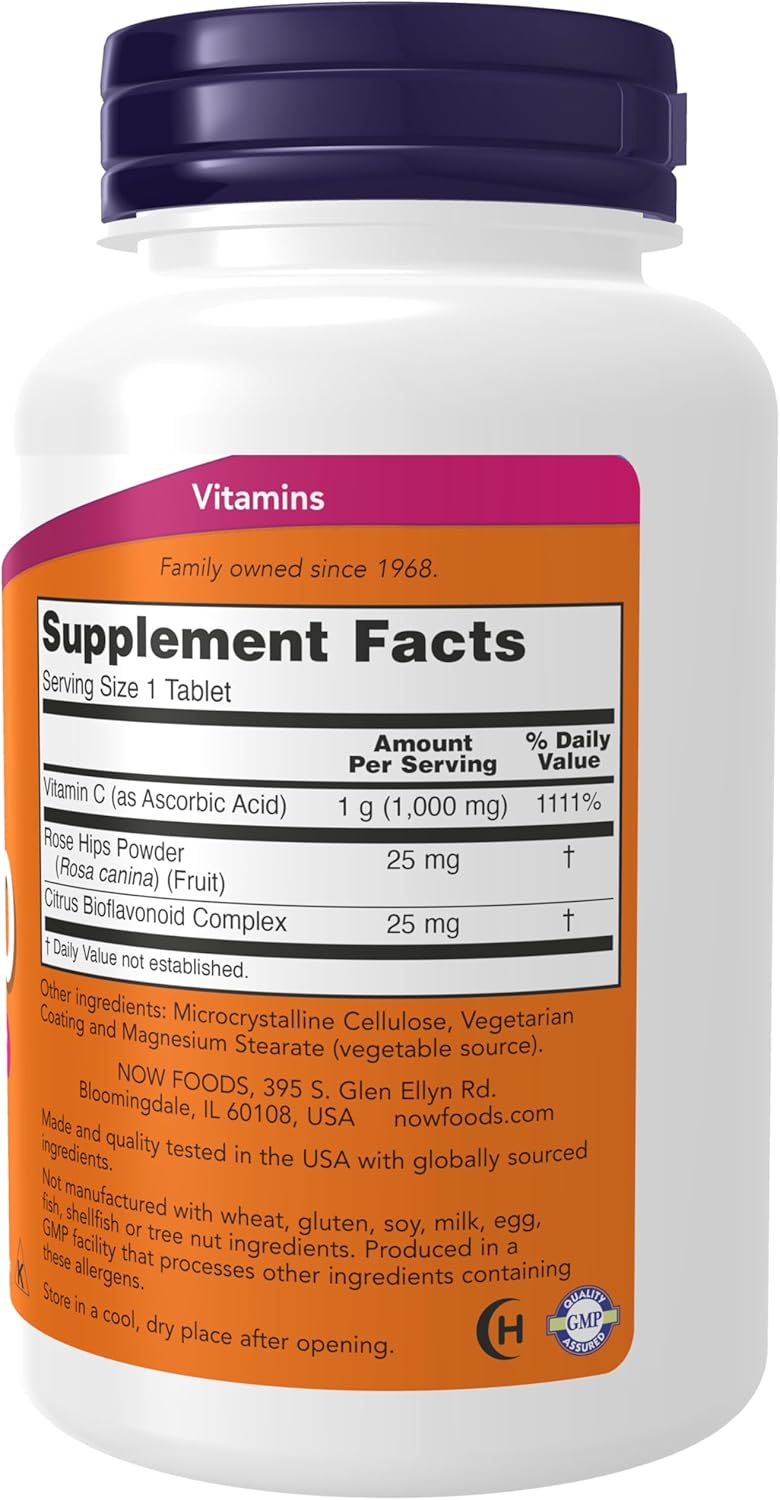 NOW Vitamin C-1000 100ct with rose hips & bioflavonoids 100ct