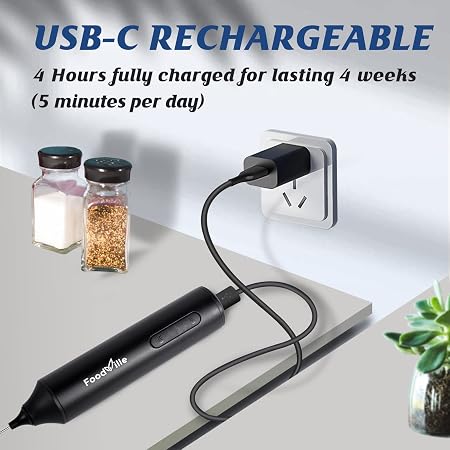 FoodVille MF05 Rechargeable Milk Frother Black