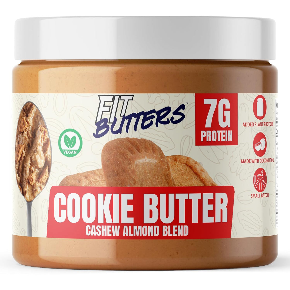 Fit Butter Nut Butter 16oz Vegan Cashew Amond Butter Cookie Butter