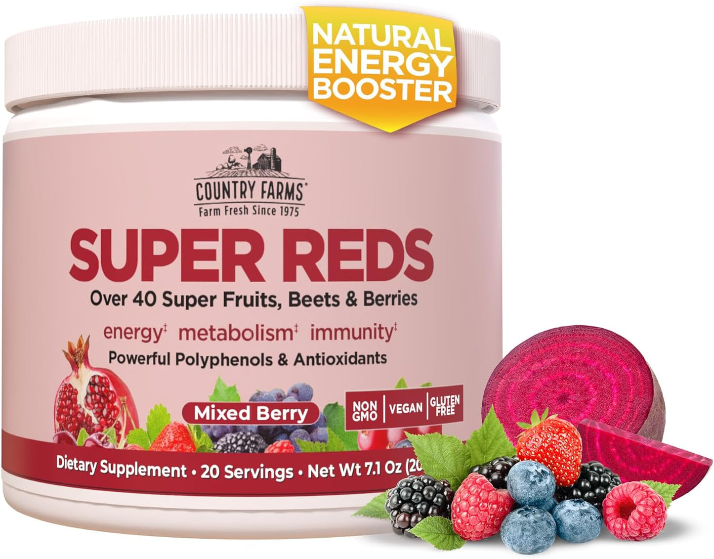 Country Farms Super Reds 20sv Mixed Berry 200g