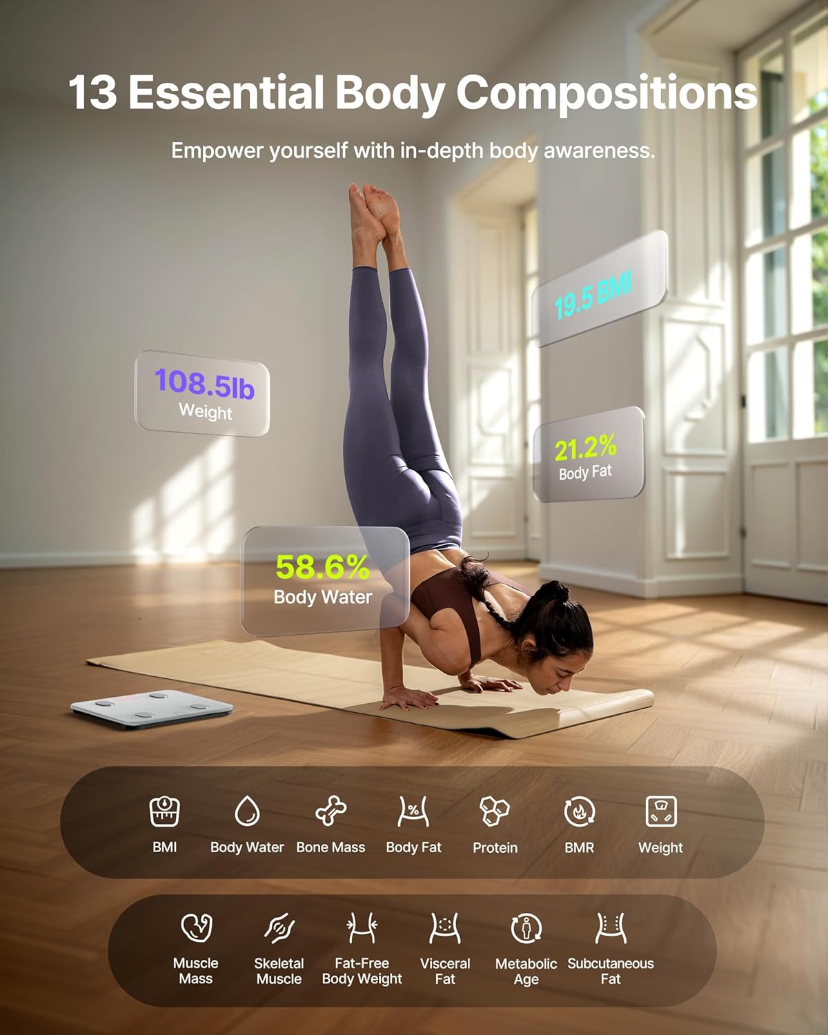 FITINDEX Digital Bathroom Scale
