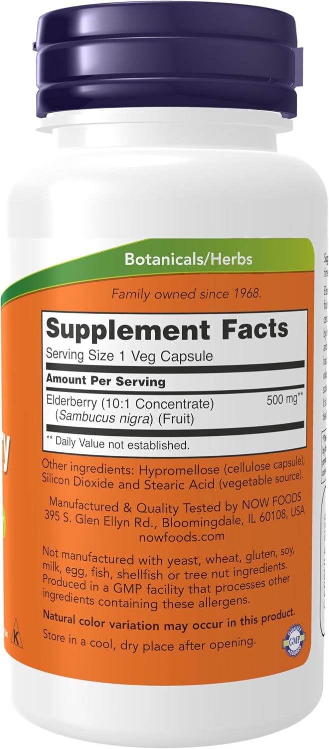 Now Elderberry 500mg 60 vcaps