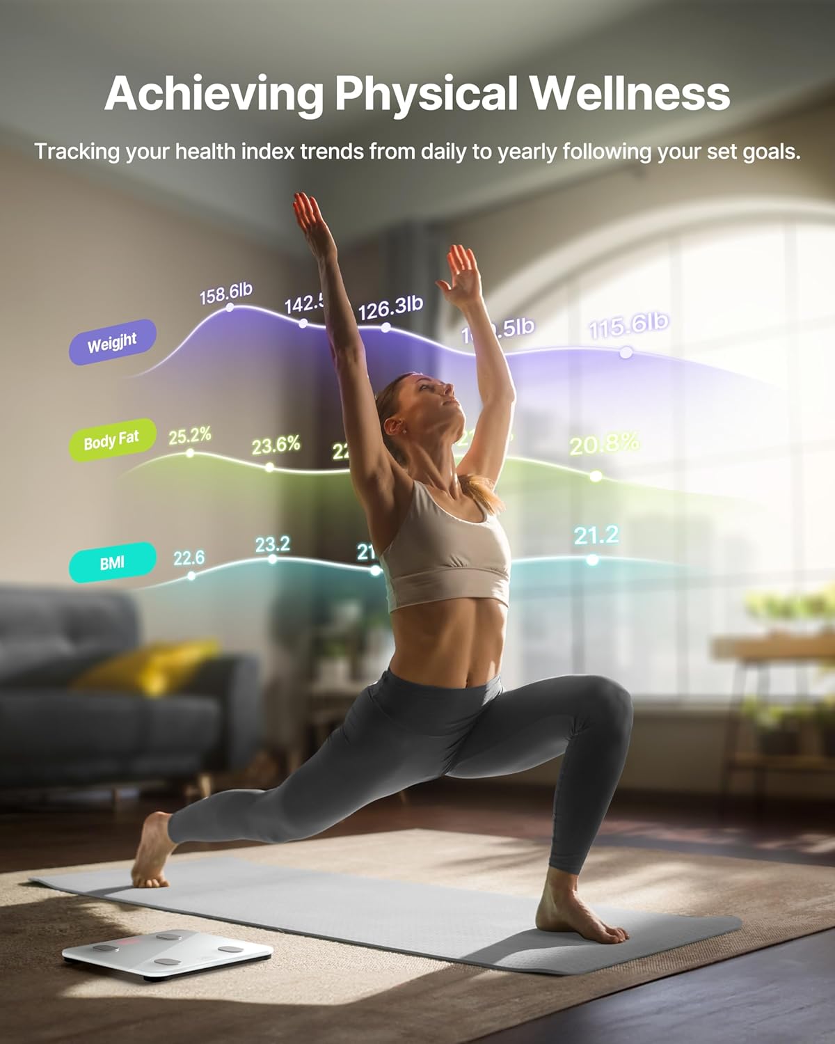 FITINDEX Digital Bathroom Scale