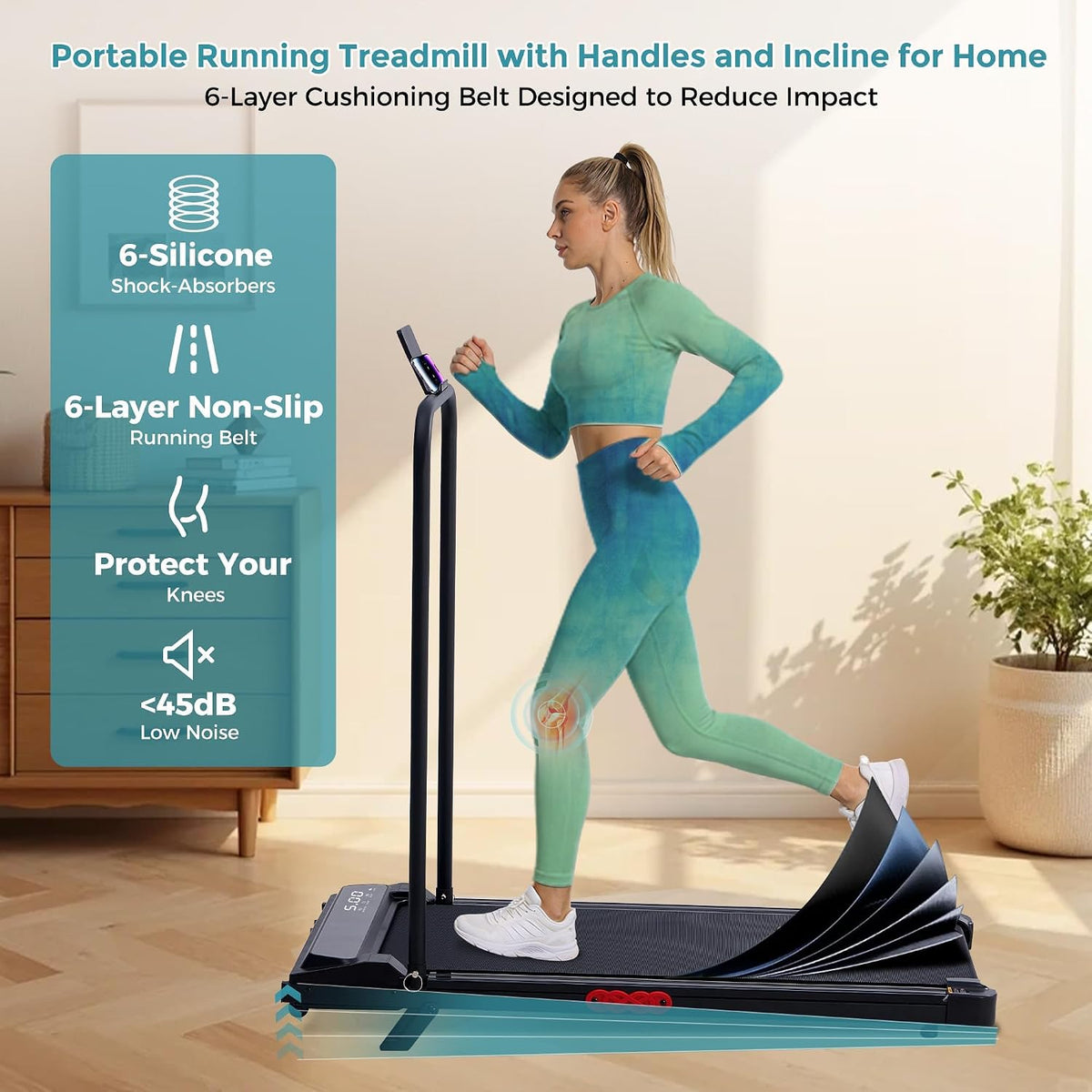 OkayFox Walking Pad Treadmill with Incline