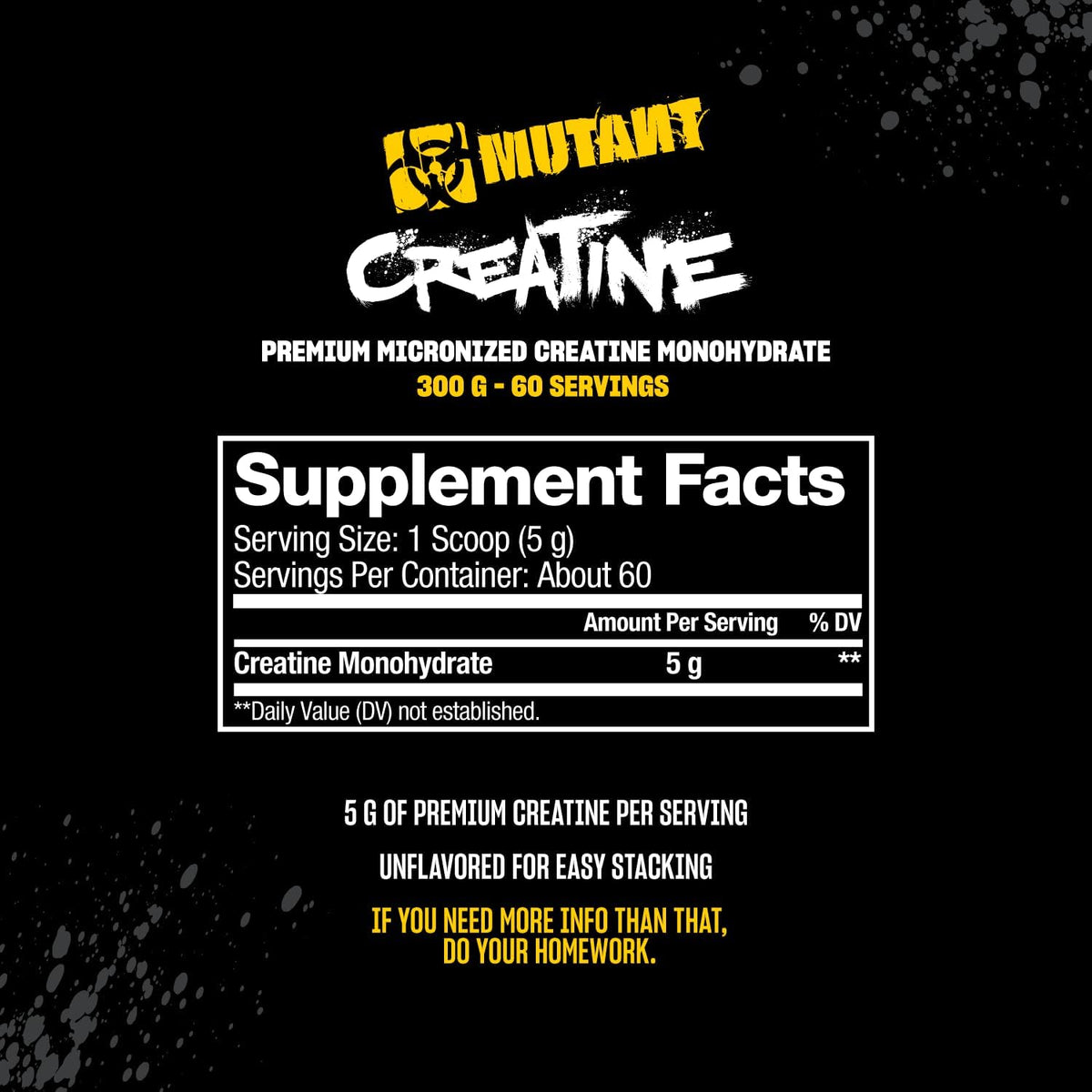 Mutant Micronized Creatine 300g 60sv
