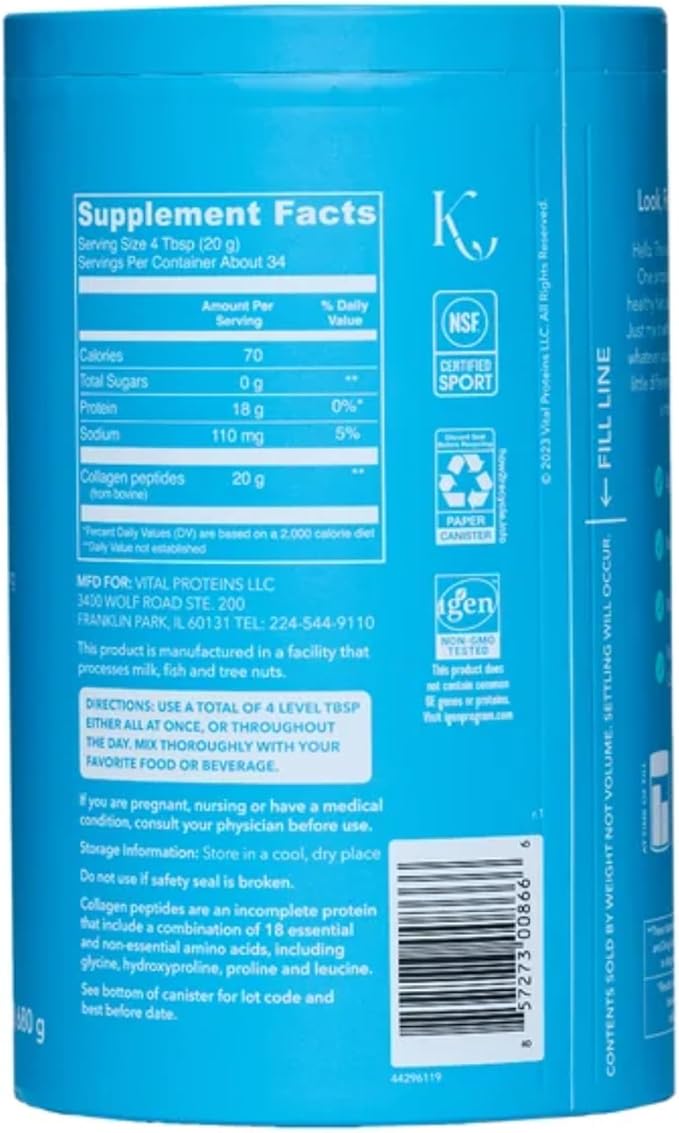 Vital Proteins Collagen Peptides Powder, Unflavored, 1.5 lbs.
