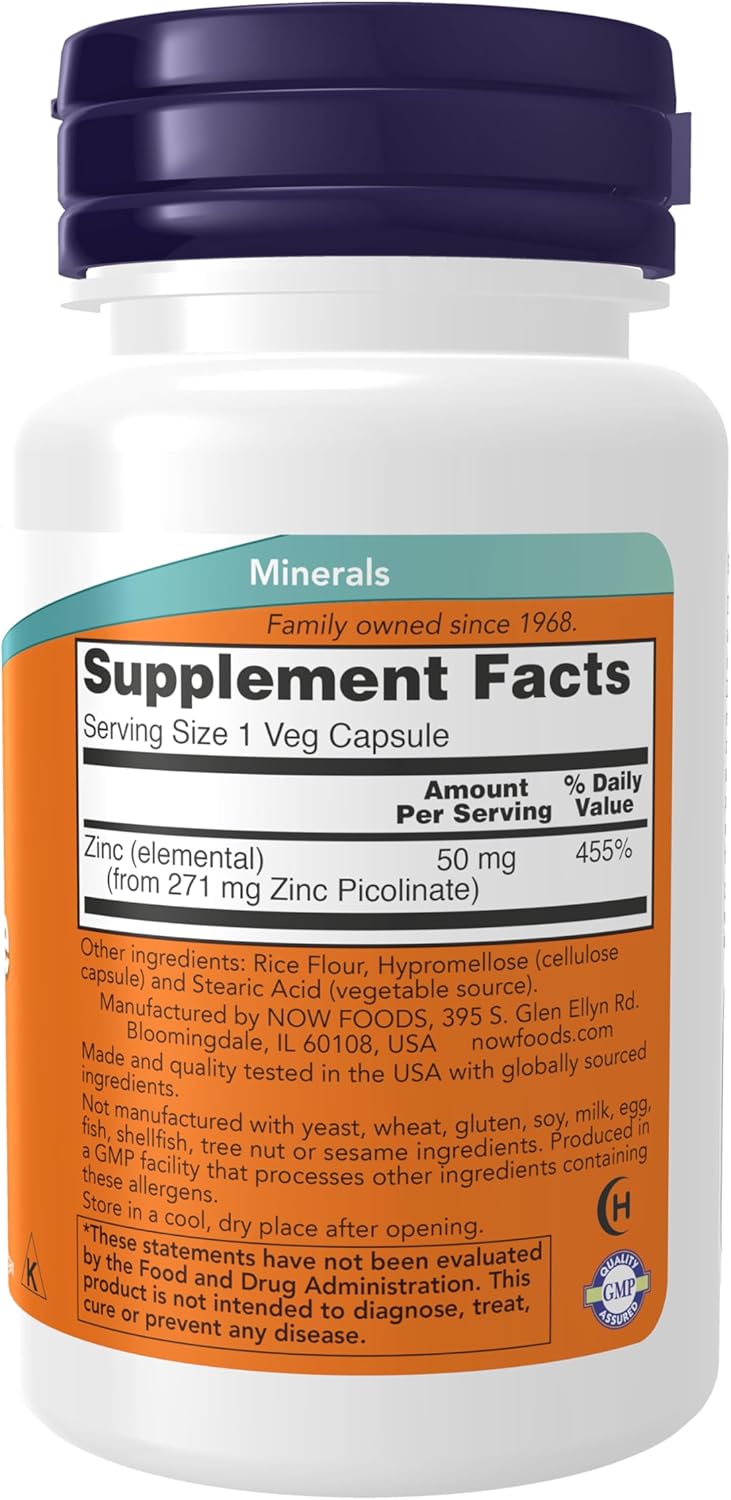 Now Zinc Picolinate 50mg 60 veg caps