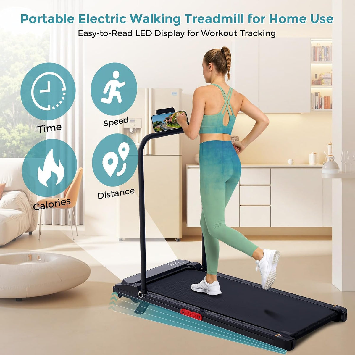 OkayFox Walking Pad Treadmill with Incline