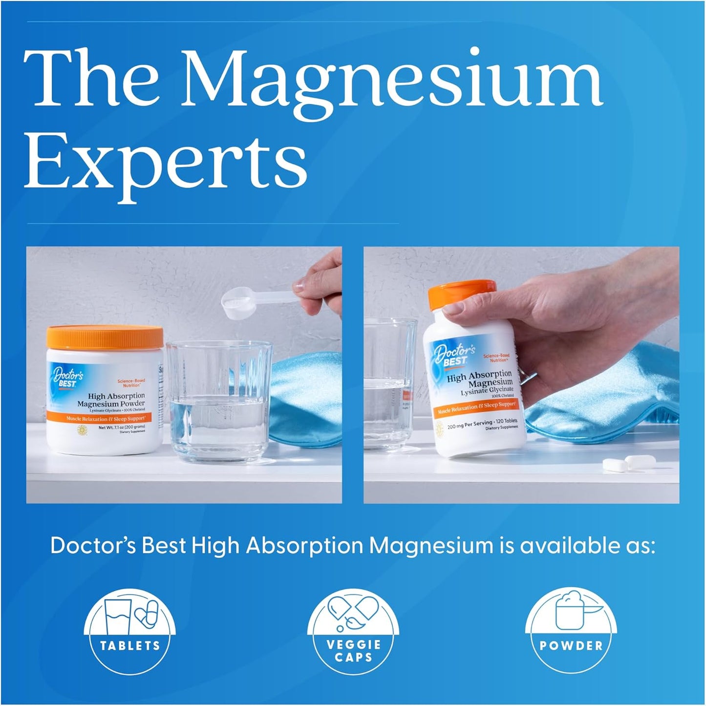 Doctor's Best High Absorption Magnesium -Lysinate Glycinate capsules 240ct