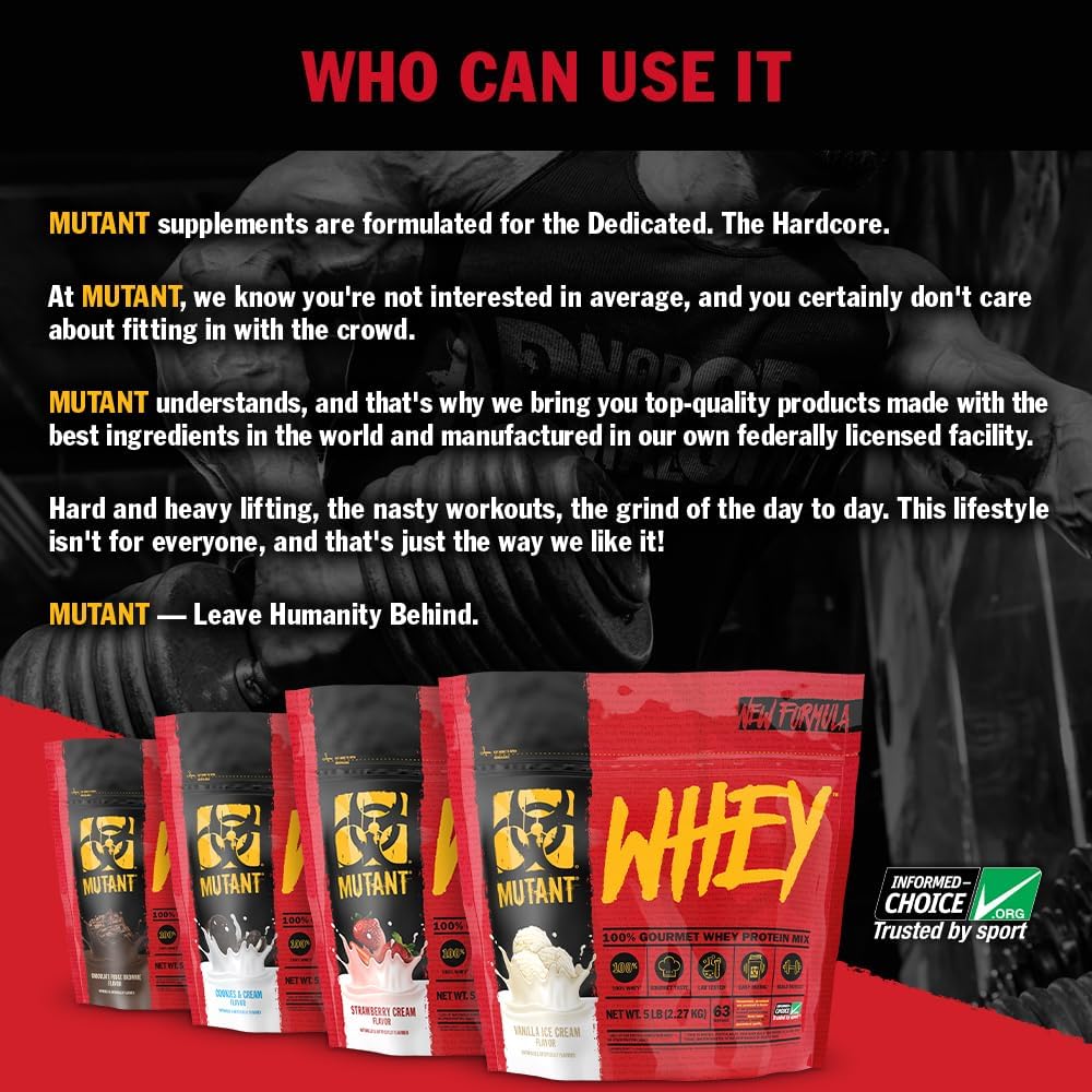 Mutant Whey Protein  4lb Dual Flavor Bags  Triple Chocolate / Vanilla Ice Cream