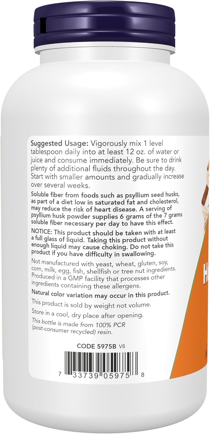 Now Psyllium Husk Powder 12oz - 37 Servings Unflavored
