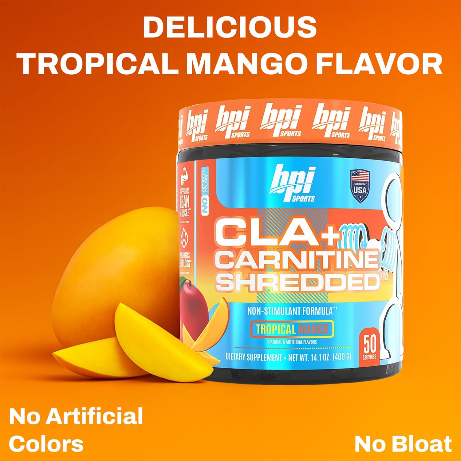 BPI CLA + Carnitine Shredded 50sv Tropical Mango – Fitness Connection ltd