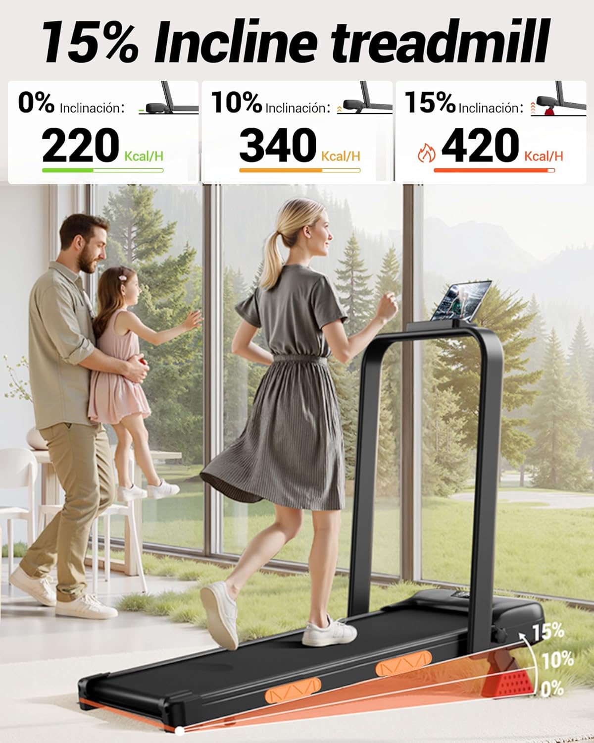 LONTEK Walking Pad With Handle and Incline