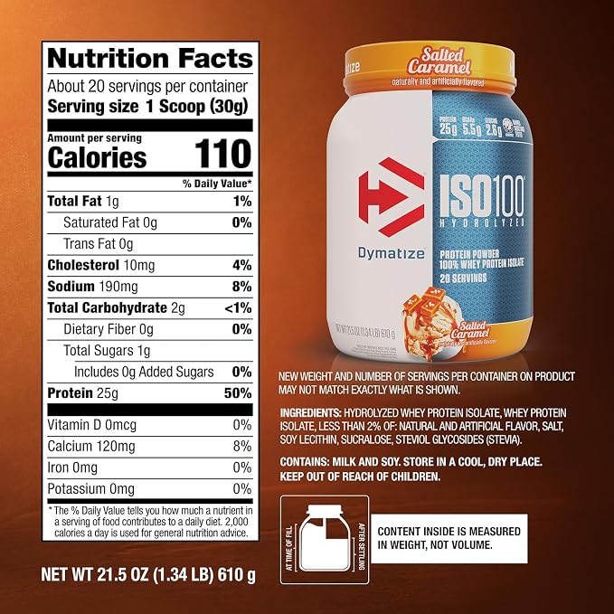 Dymatize ISO 100 Hydrolyzed Protein Powder 1.3lb