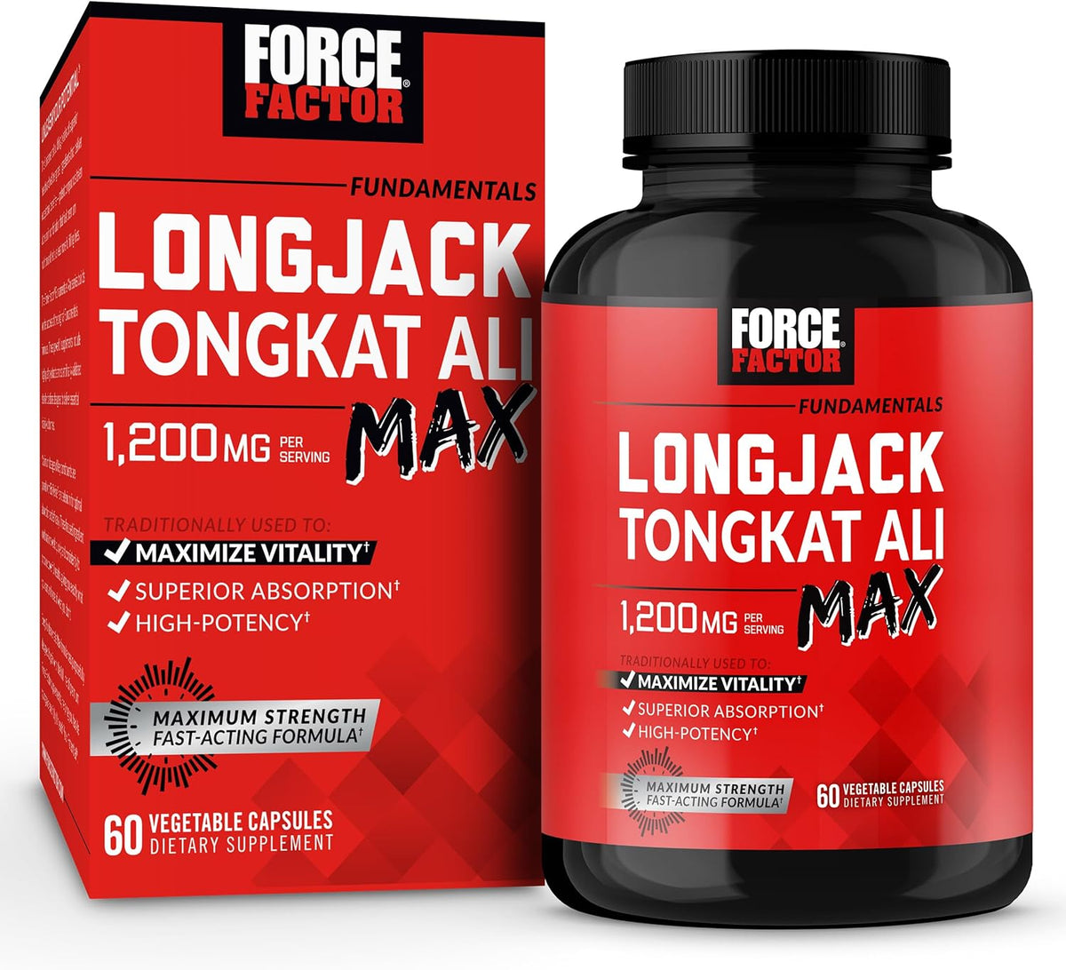 Force Factor Longjack Tongkat Ali Max 200 mg 60ct