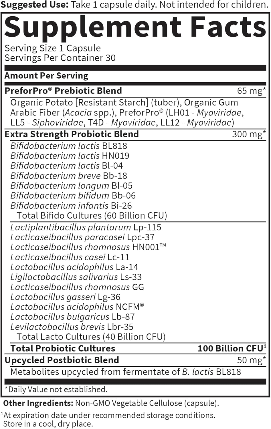 GOL Dr. Formulated Probiotics 100 Billion 30vcaps