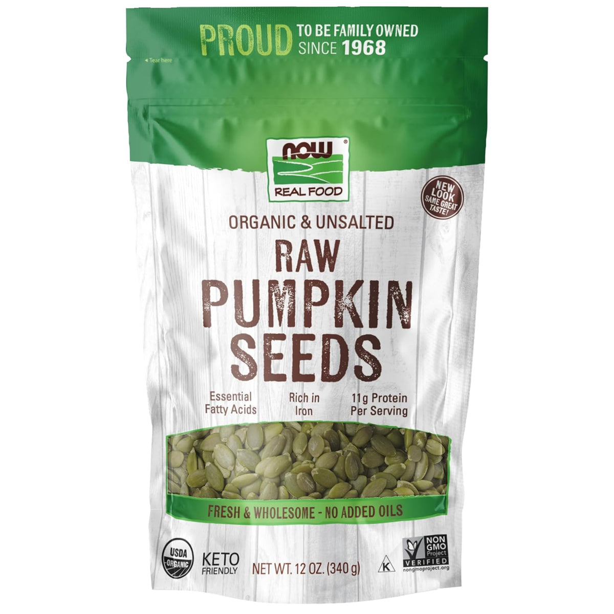 Now Raw Organic Pumpkin Seeds 12oz