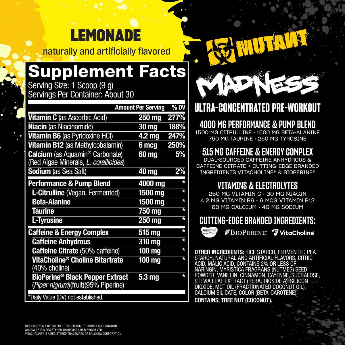 Mutant Madness Ultra Concetrated Pre - Workout 30sv