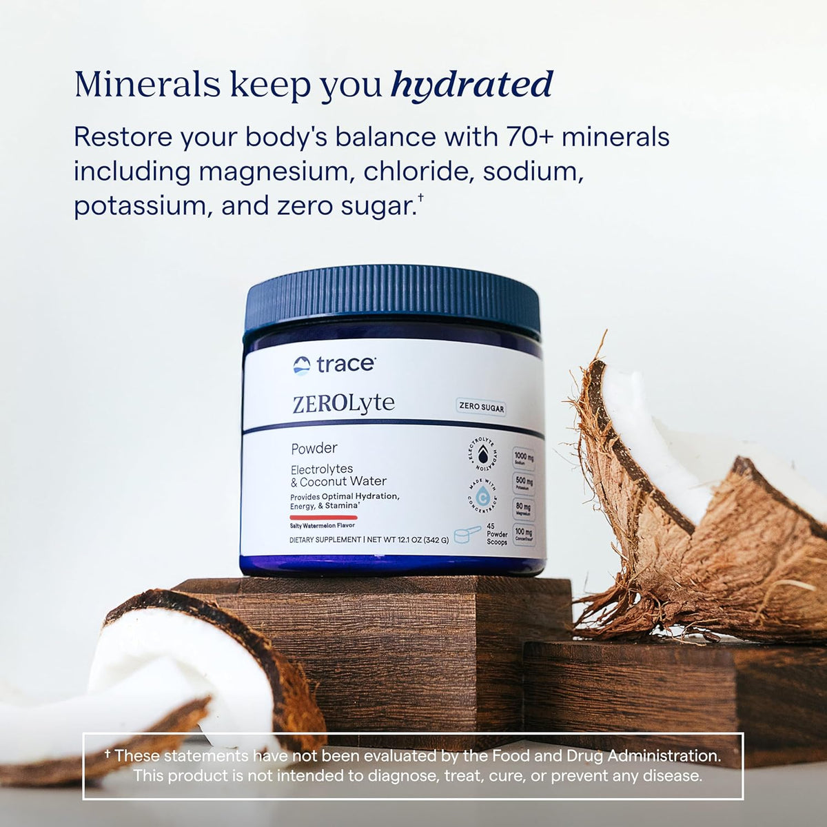 Trace Minerals ZeroLyte Electrolytes & Coconut Water