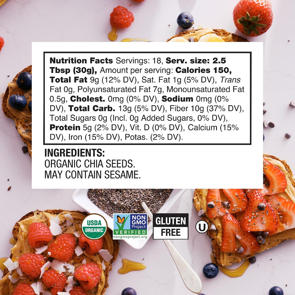 Better Body Foods Organic Chia Seeds 20oz