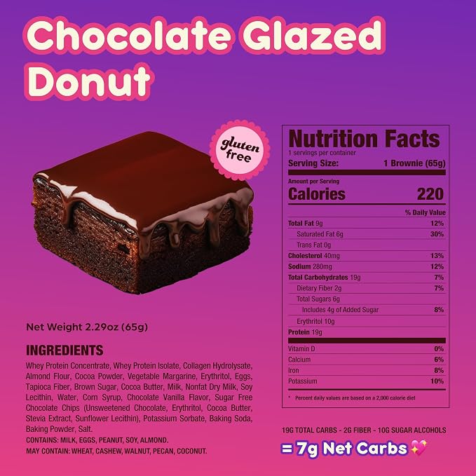 Alpha Prime Protein Brownie Chocolate Glazed Donut
